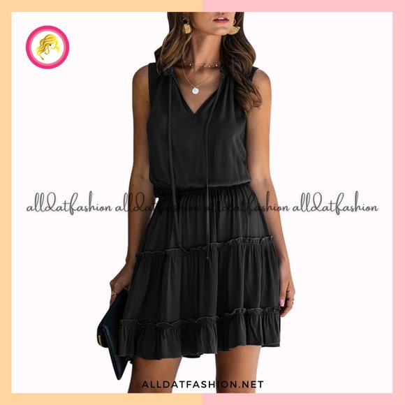 COPY - Sheena Sleeveless Pleated Layered Mini Dress - Picture 1 of 1